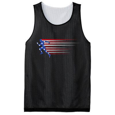 USA Track and field team American flag US Mesh Reversible Basketball Jersey Tank