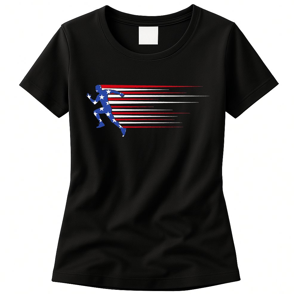 USA Track and field team American flag US Womens T-Shirt