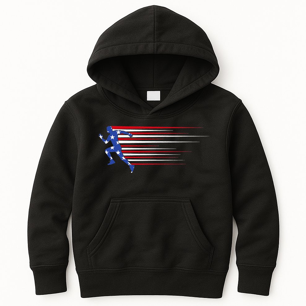 USA Track and field team American flag US Kids Hoodie