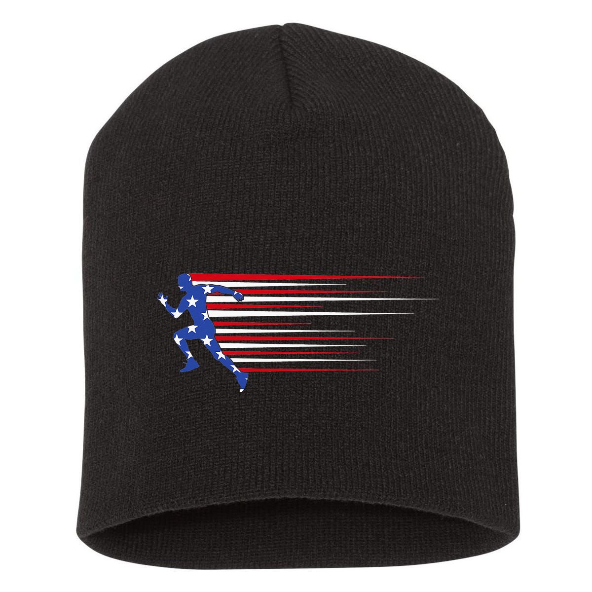 USA Track and field team American flag US Short Acrylic Beanie