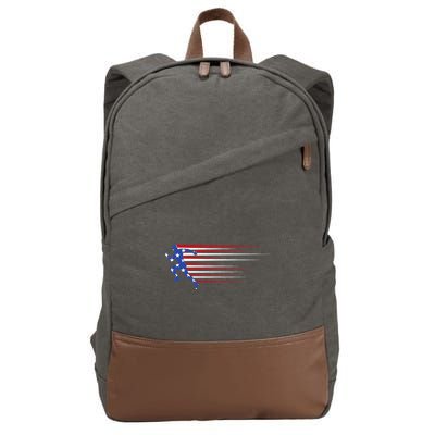 USA Track and field team American flag US Cotton Canvas Backpack