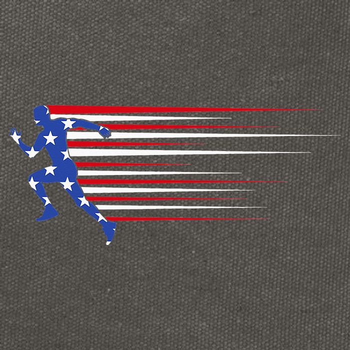 USA Track and field team American flag US Cotton Canvas Backpack