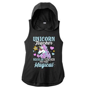 Unicorn Teacher Back To School Cute Magic Teacher Ladies PosiCharge Tri-Blend Wicking Draft Hoodie Tank