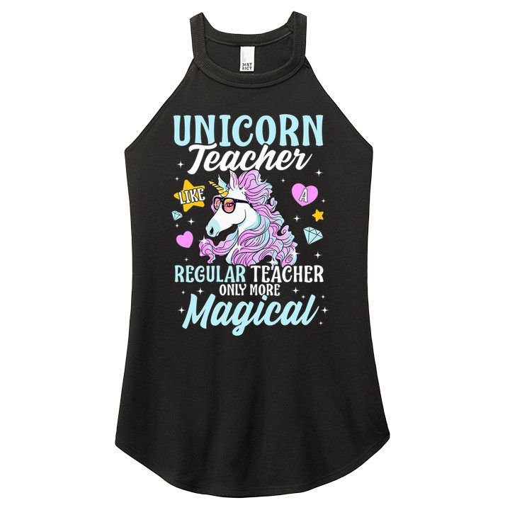 Unicorn Teacher Back To School Cute Magic Teacher Women's Perfect Tri Rocker Tank