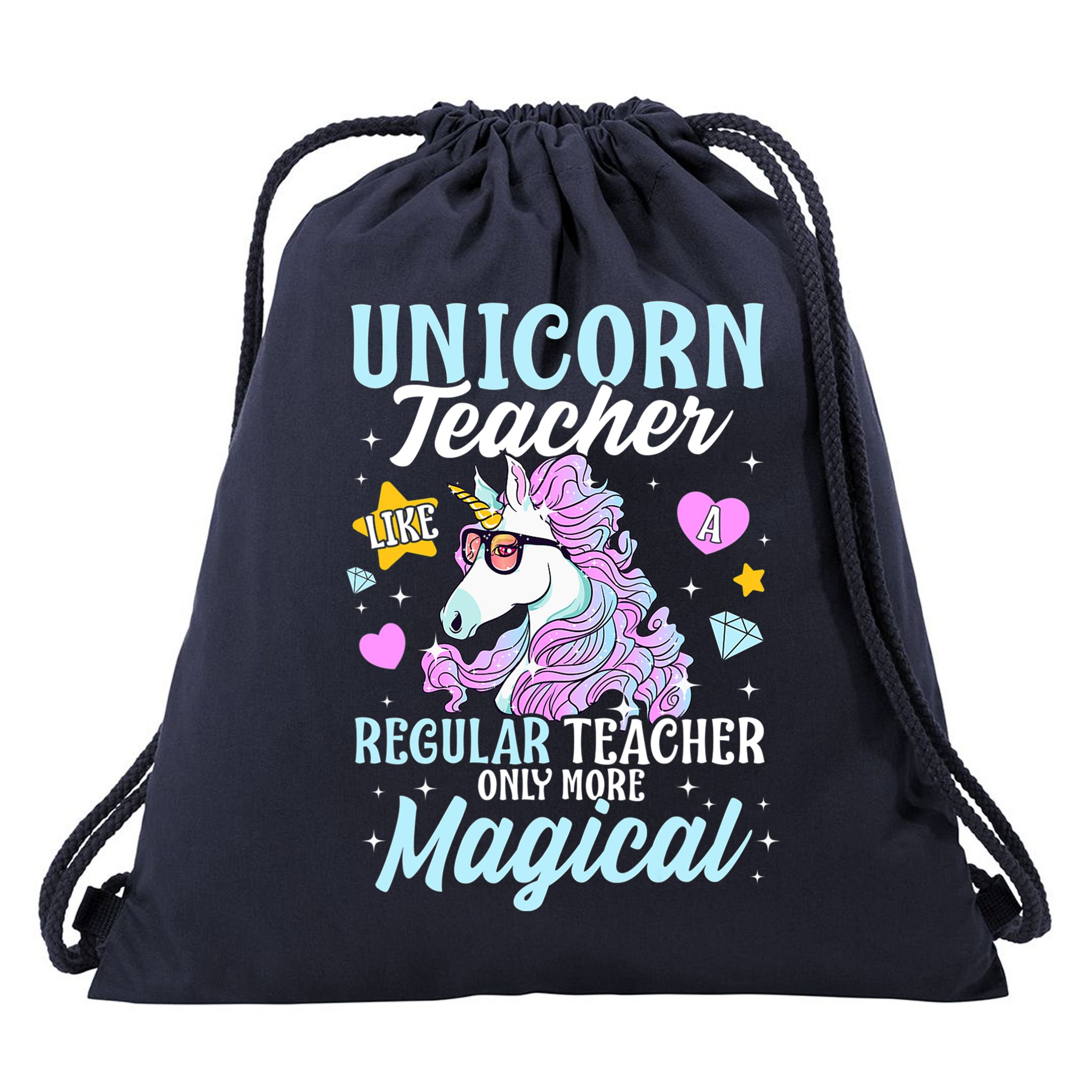 Unicorn Teacher Back To School Cute Magic Teacher Drawstring Bag