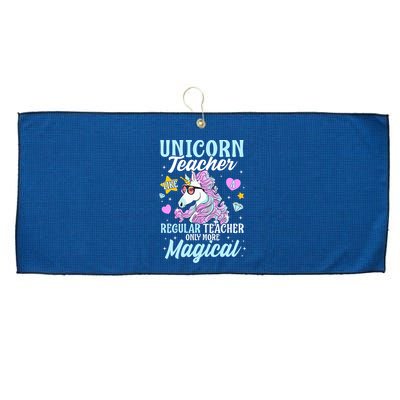 Unicorn Teacher Back To School Cute Magic Teacher Large Microfiber Waffle Golf Towel