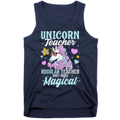 Unicorn Teacher Back To School Cute Magic Teacher Tank Top