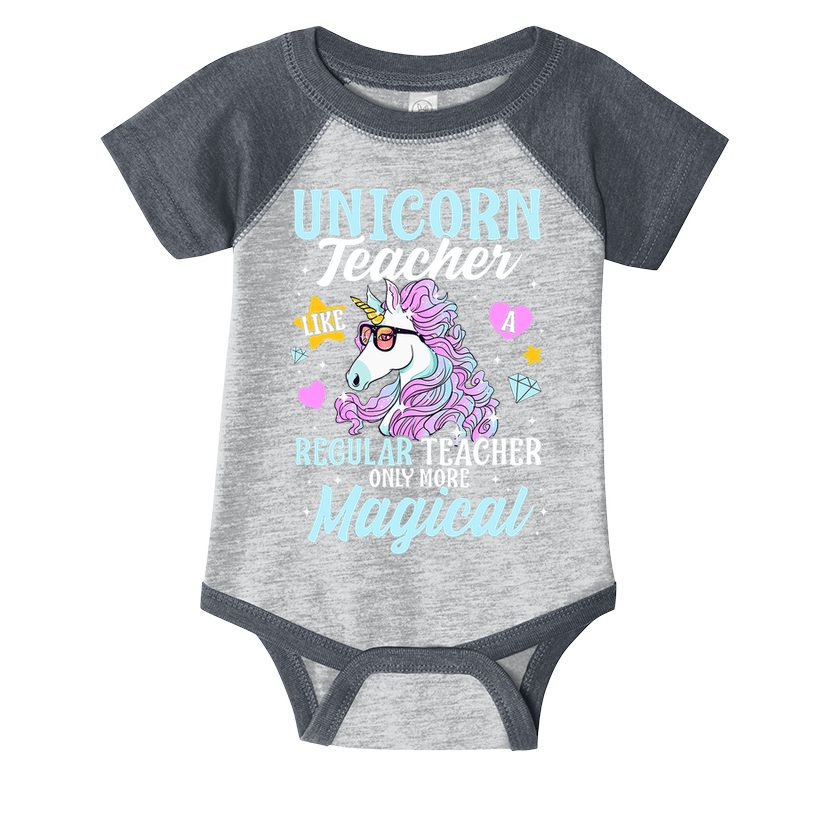 Unicorn Teacher Back To School Cute Magic Teacher Infant Baby Jersey Bodysuit