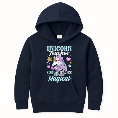 Unicorn Teacher Back To School Cute Magic Teacher Kids Hoodie