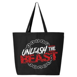 Unleash The Beast Gym Mode Fitness Motivation Power 25L Jumbo Tote