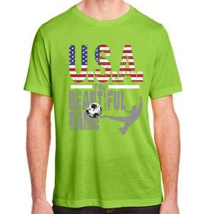 Usa The Beautiful Game Football Soccer America Player Top Cute Gift Adult ChromaSoft Performance T-Shirt