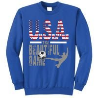 Usa The Beautiful Game Football Soccer America Player Top Cute Gift Tall Sweatshirt