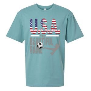 Usa The Beautiful Game Football Soccer America Player Top Cute Gift Sueded Cloud Jersey T-Shirt