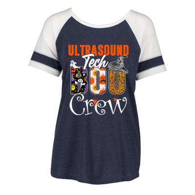 Ultrasound Tech Boo Crew Leopard Funny Halloween Costume Enza Ladies Jersey Colorblock Tee