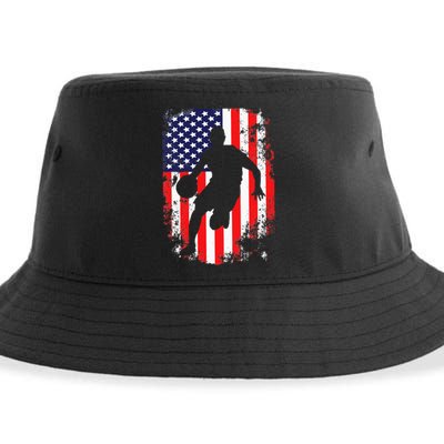 USA Team Basketball 2021 Supporter American Patriotic Flag Sustainable Bucket Hat