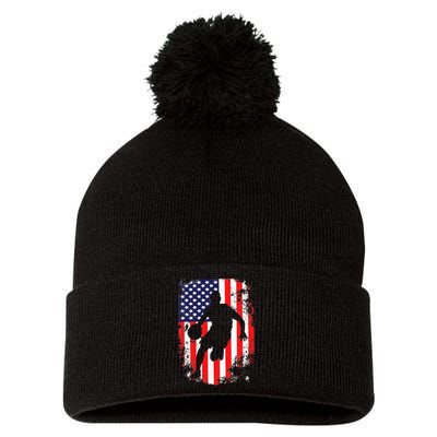 USA Team Basketball 2021 Supporter American Patriotic Flag Pom Pom 12in Knit Beanie