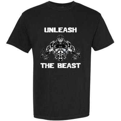 Unleash The Beast Gorilla Body Building Motivation Gift Garment-Dyed Heavyweight T-Shirt