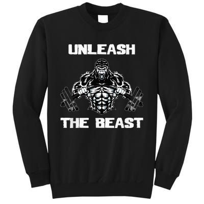 Unleash The Beast Gorilla Body Building Motivation Gift Sweatshirt