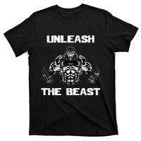 Unleash The Beast Gorilla Body Building Motivation Gift T-Shirt