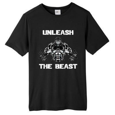 Unleash The Beast Gorilla Body Building Motivation Gift Tall Fusion ChromaSoft Performance T-Shirt