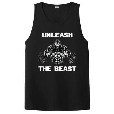 Unleash The Beast Gorilla Body Building Motivation Gift PosiCharge Competitor Tank