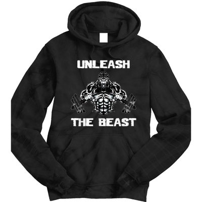 Unleash The Beast Gorilla Body Building Motivation Gift Tie Dye Hoodie