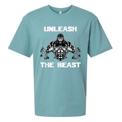 Unleash The Beast Gorilla Body Building Motivation Gift Sueded Cloud Jersey T-Shirt