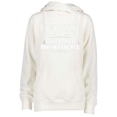 Uaw Trending Bad Ass Mother Work Title United Auto Workers Union Proud Mother Womens Funnel Neck Pullover Hood