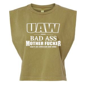 Uaw Trending Bad Ass Mother Work Title United Auto Workers Union Proud Mother Garment-Dyed Women's Muscle Tee