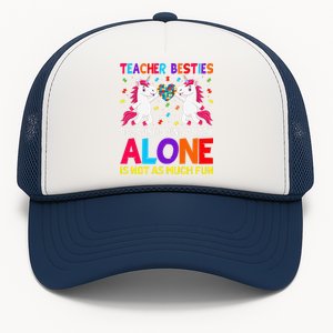 Unicorn Teacher Besties Autism Awareness Autism Teacher Trucker Hat