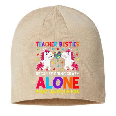 Unicorn Teacher Besties Autism Awareness Autism Teacher Sustainable Beanie