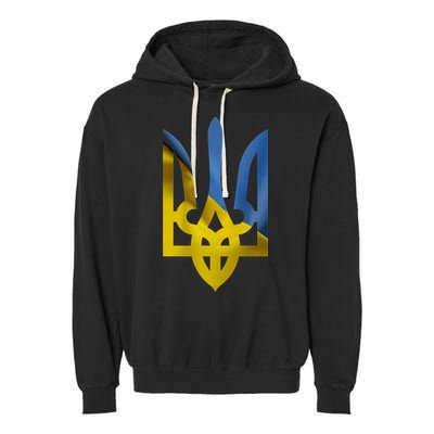 Ukraine Trident Coat Of Arms Flag Ukrainian Pride Garment-Dyed Fleece Hoodie