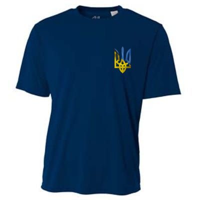 Ukraine Trident Coat Of Arms Flag Ukrainian Pride Cooling Performance Crew T-Shirt