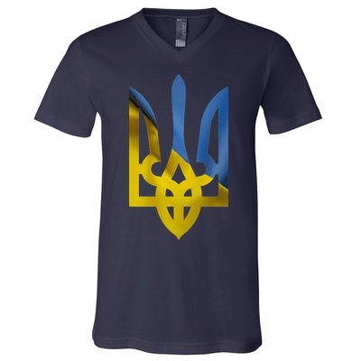 Ukraine Trident Coat Of Arms Flag Ukrainian Pride V-Neck T-Shirt