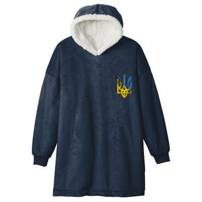 Ukraine Trident Coat Of Arms Flag Ukrainian Pride Hooded Wearable Blanket