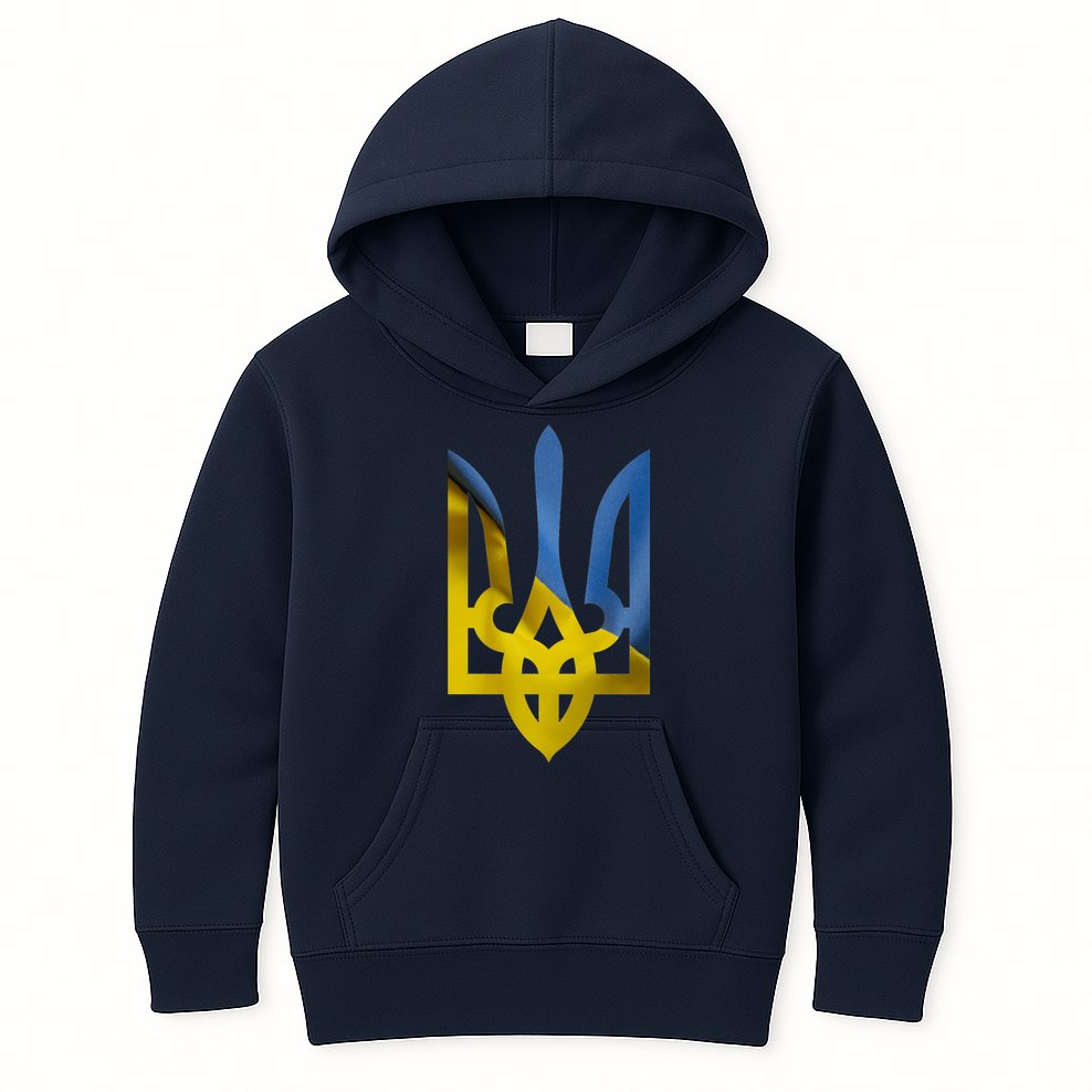Ukraine Trident Coat Of Arms Flag Ukrainian Pride Kids Hoodie