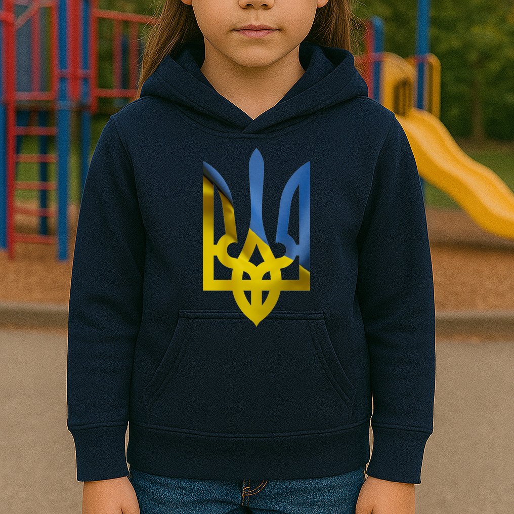 Ukraine Trident Coat Of Arms Flag Ukrainian Pride Kids Hoodie