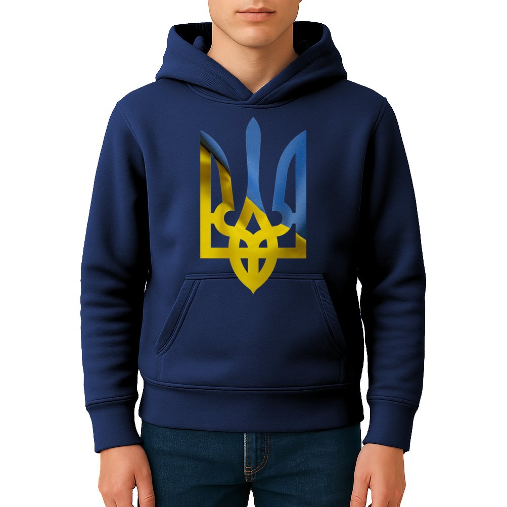 Ukraine Trident Coat Of Arms Flag Ukrainian Pride Kids Hoodie