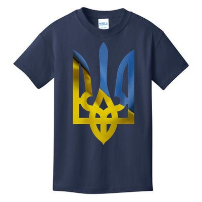 Ukraine Trident Coat Of Arms Flag Ukrainian Pride Kids T-Shirt