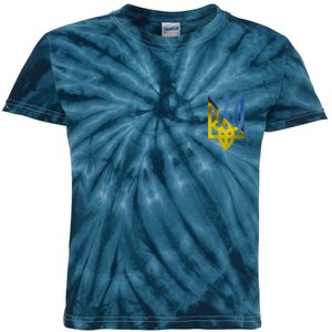 Ukraine Trident Coat Of Arms Flag Ukrainian Pride Kids Tie-Dye T-Shirt