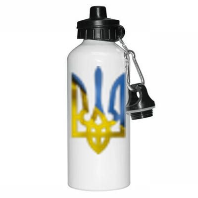 Ukraine Trident Coat Of Arms Flag Ukrainian Pride Aluminum Water Bottle 