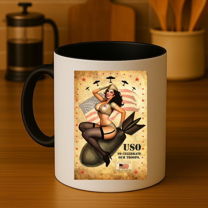 USO To Celebrate Our Troops Bombshell Mug