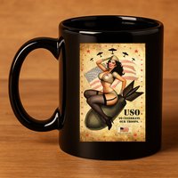 USO To Celebrate Our Troops Bombshell 11oz C Handle Ceramic Mug