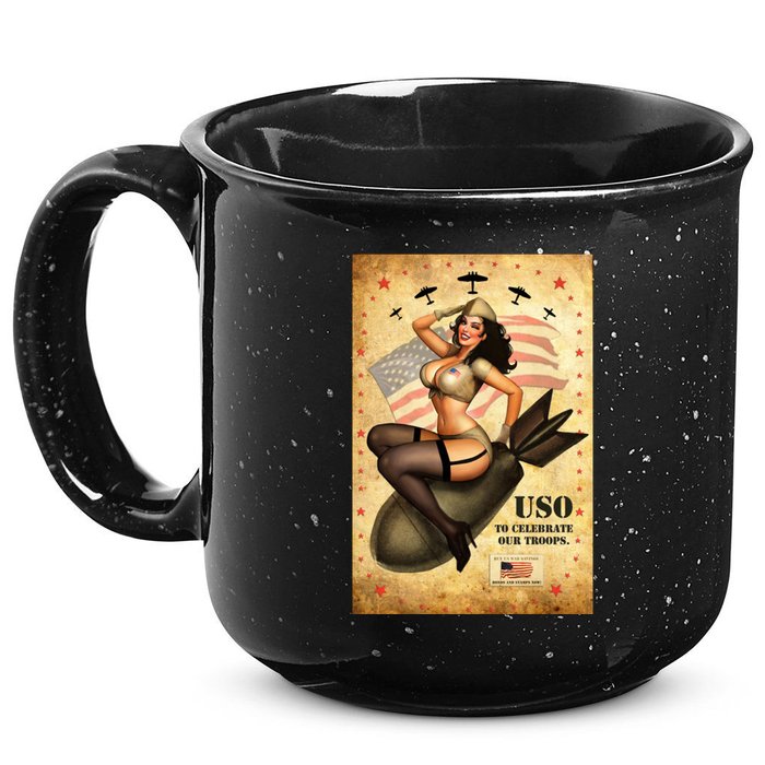 USO To Celebrate Our Troops Bombshell 15oz Campfire Ceramic Mug