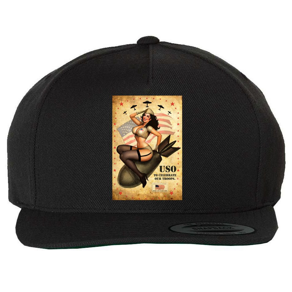 USO To Celebrate Our Troops Bombshell Wool Snapback Cap