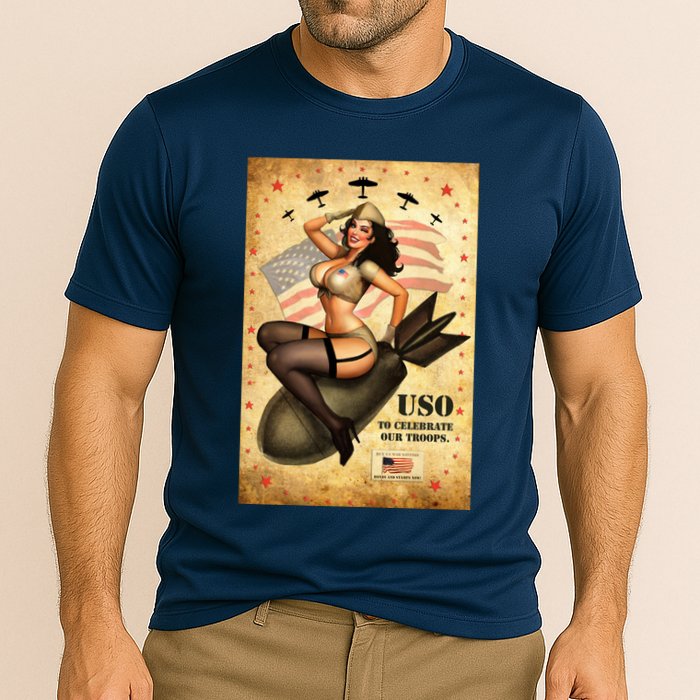 USO To Celebrate Our Troops Bombshell Cooling Performance Crew T-Shirt