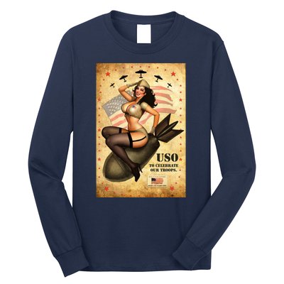 USO To Celebrate Our Troops Bombshell Long Sleeve Shirt