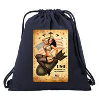 USO To Celebrate Our Troops Bombshell Drawstring Bag