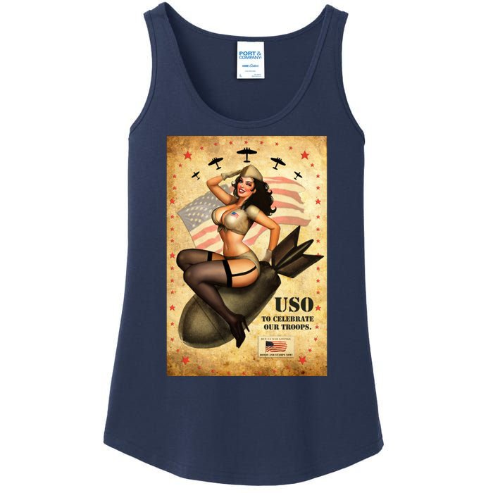 USO To Celebrate Our Troops Bombshell Ladies Essential Tank