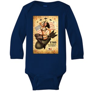 USO To Celebrate Our Troops Bombshell Baby Long Sleeve Bodysuit